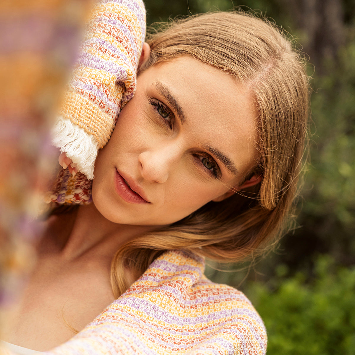 Plaid in Puro Cotone Tinto in Filo - Telaio