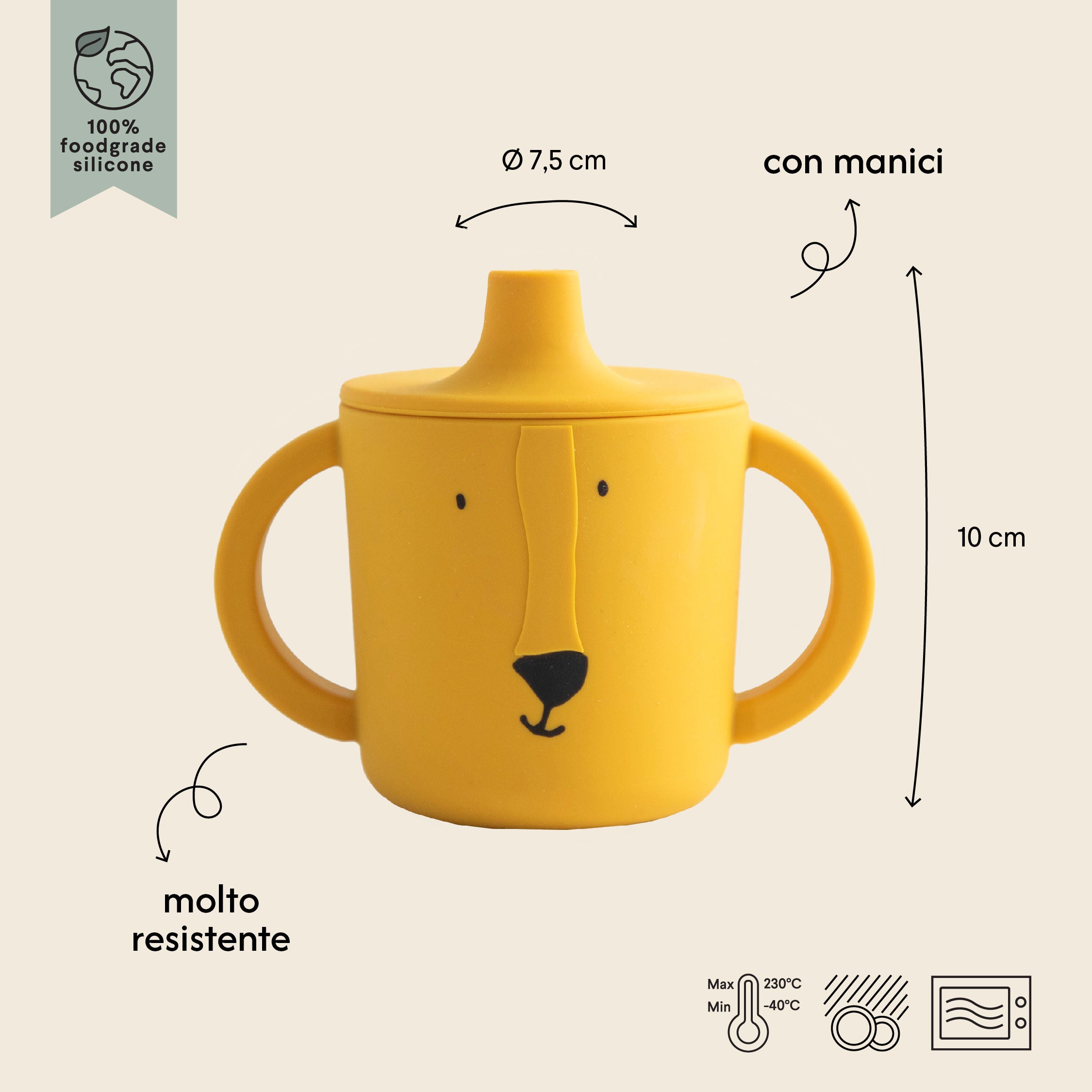Tazza Sippy in Silicone - Mr. Lion