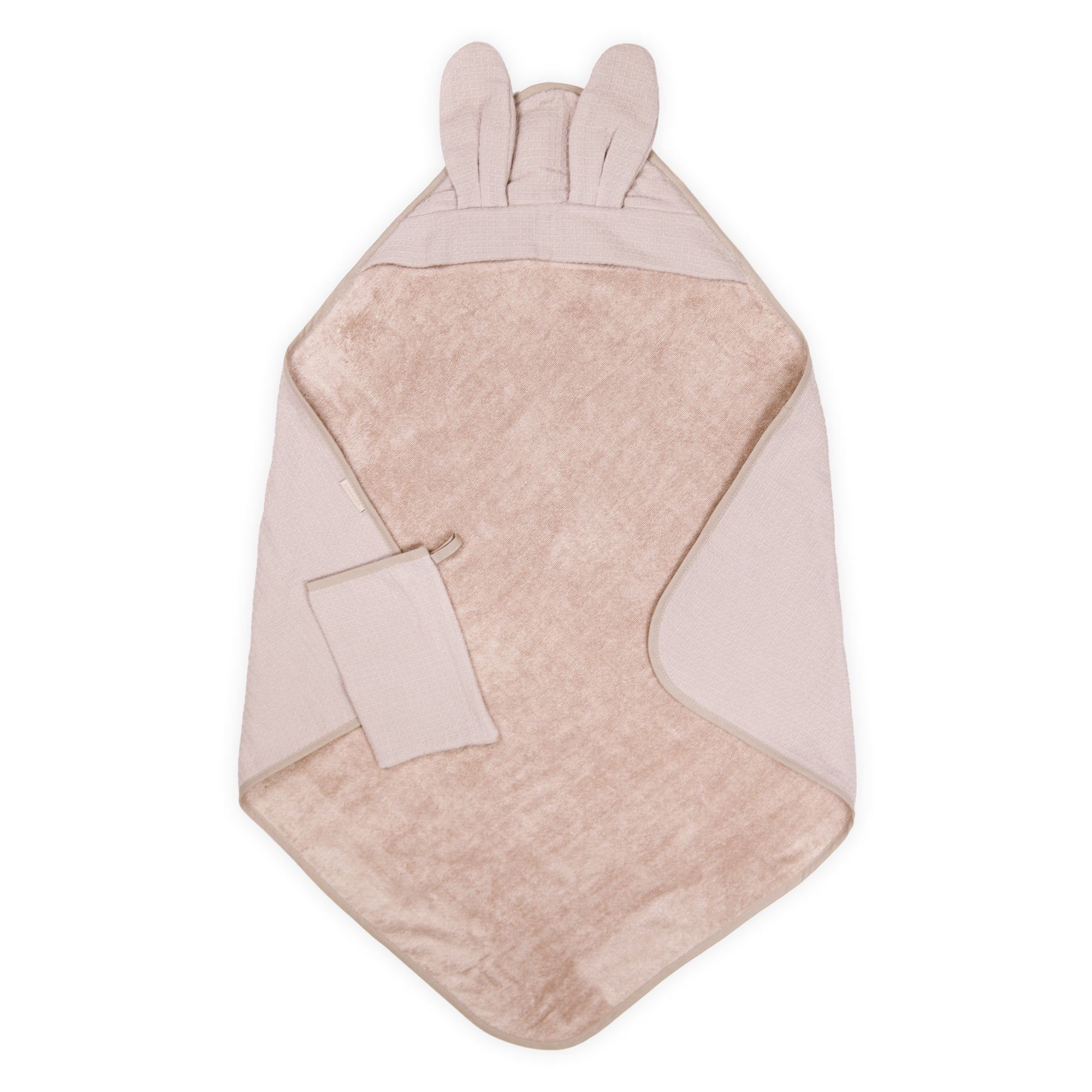 Set Asciugamano Triangolo e Guantino in Bambù Organico - Waffle