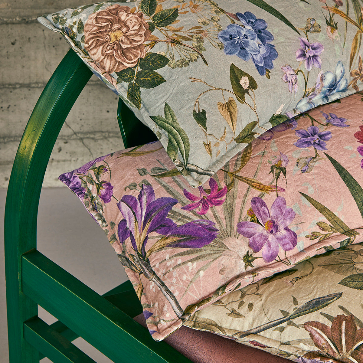 Cuscino in Piquet di Puro Cotone Stampa Floreale - Vanitas