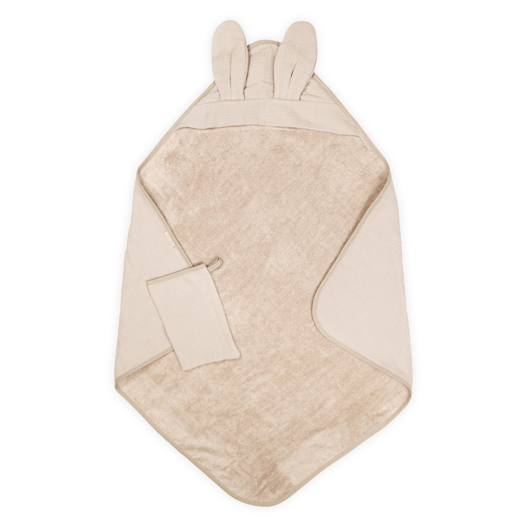 Set Asciugamano Triangolo e Guantino in Bambù Organico - Waffle