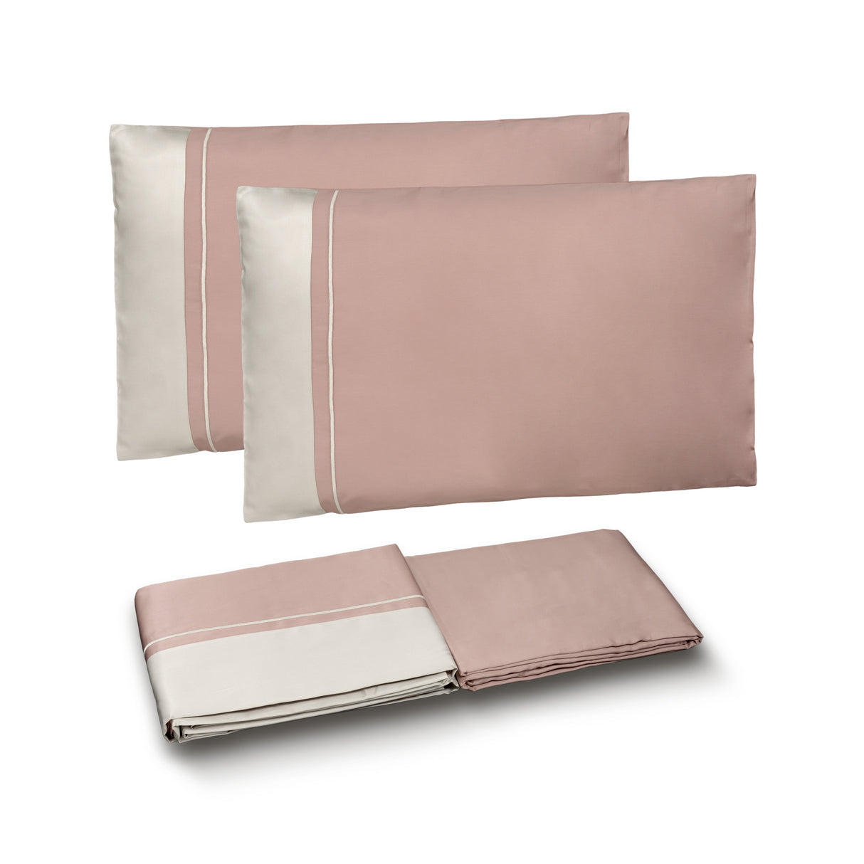 Completo Copripiumino in Raso di Cotone con Balza a Contrasto - Williamsburg