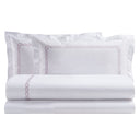 Completo Lenzuola in Percalle di Cotone con Greca Ricamata - Zeus