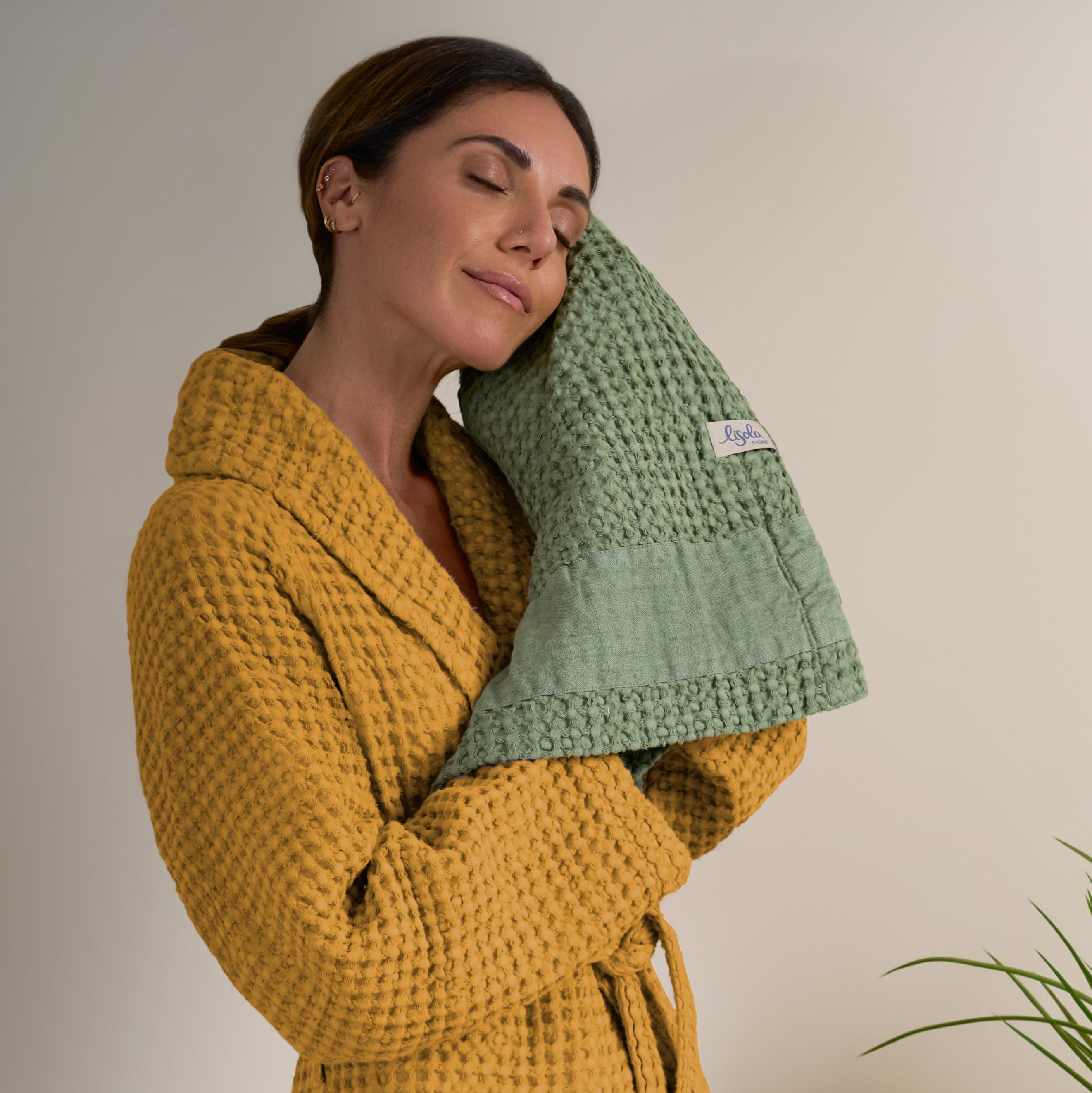 Accappatoio Scialle Nido d'Ape in puro Cotone - Jaspy