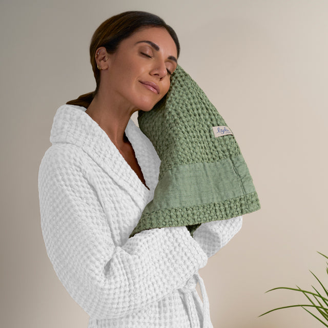 Accappatoio Scialle Nido d'Ape in puro Cotone - Jaspy