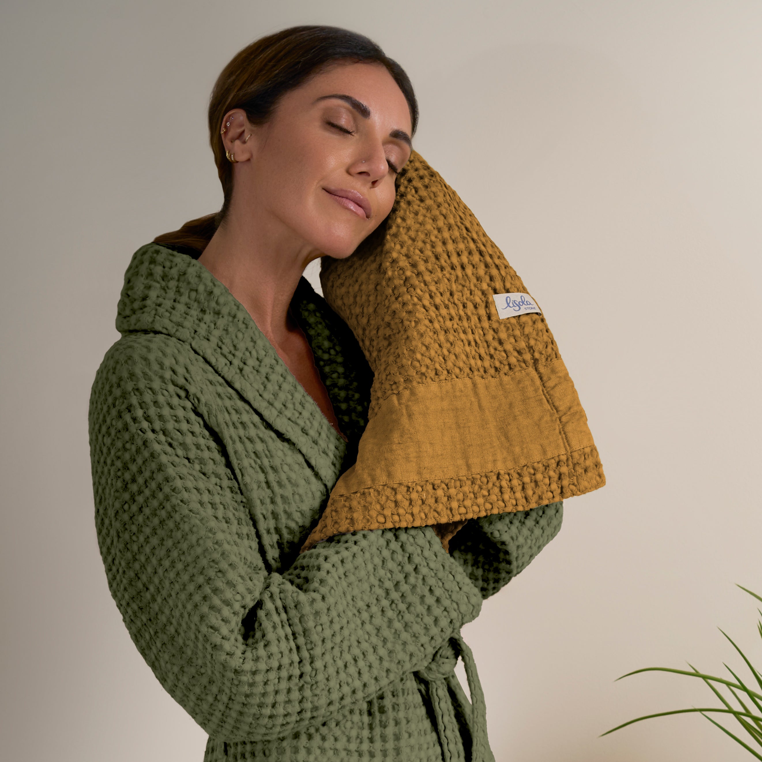 Accappatoio Scialle Nido d'Ape in puro Cotone - Jaspy