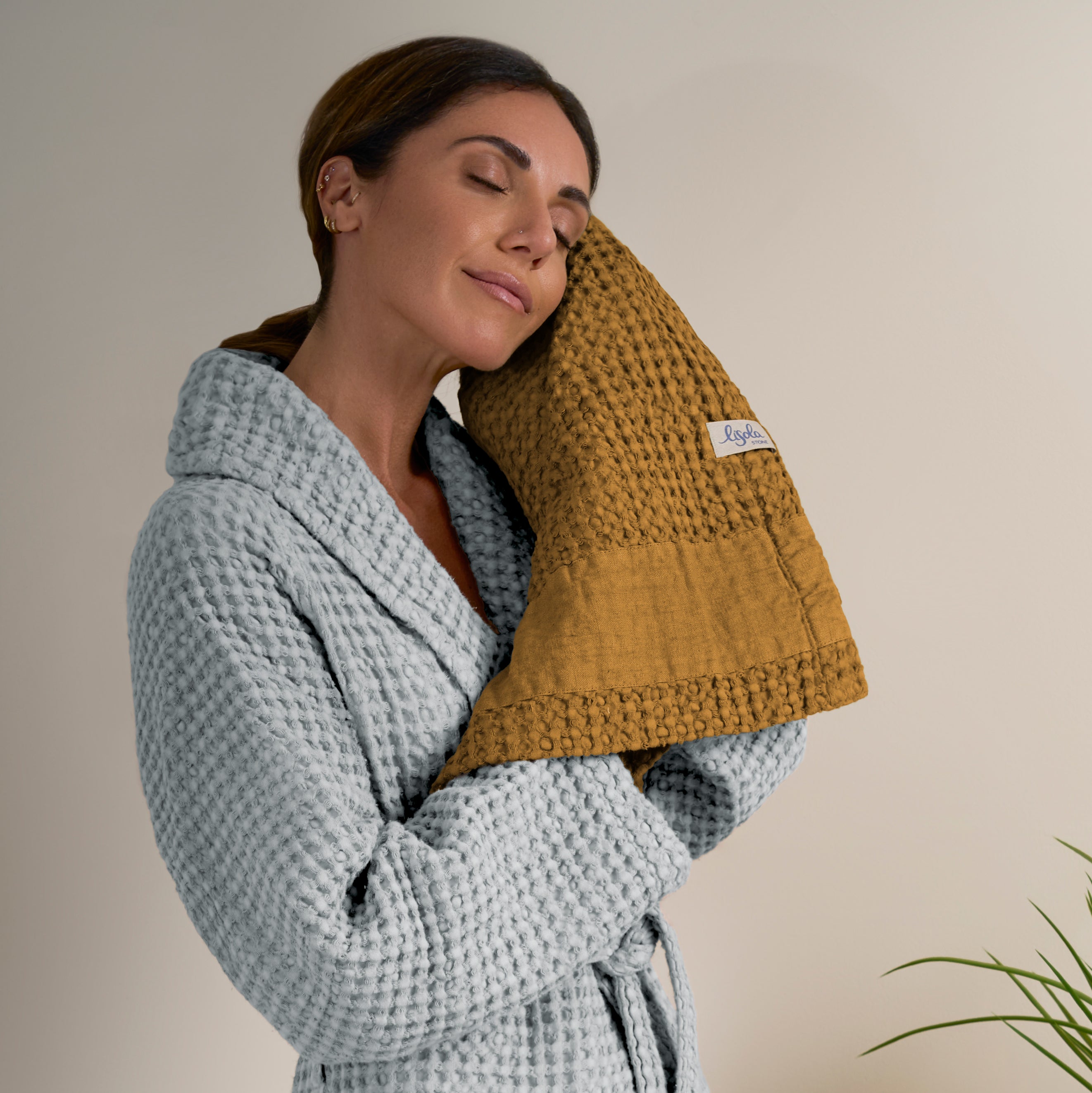 Accappatoio Scialle Nido d'Ape in puro Cotone - Jaspy