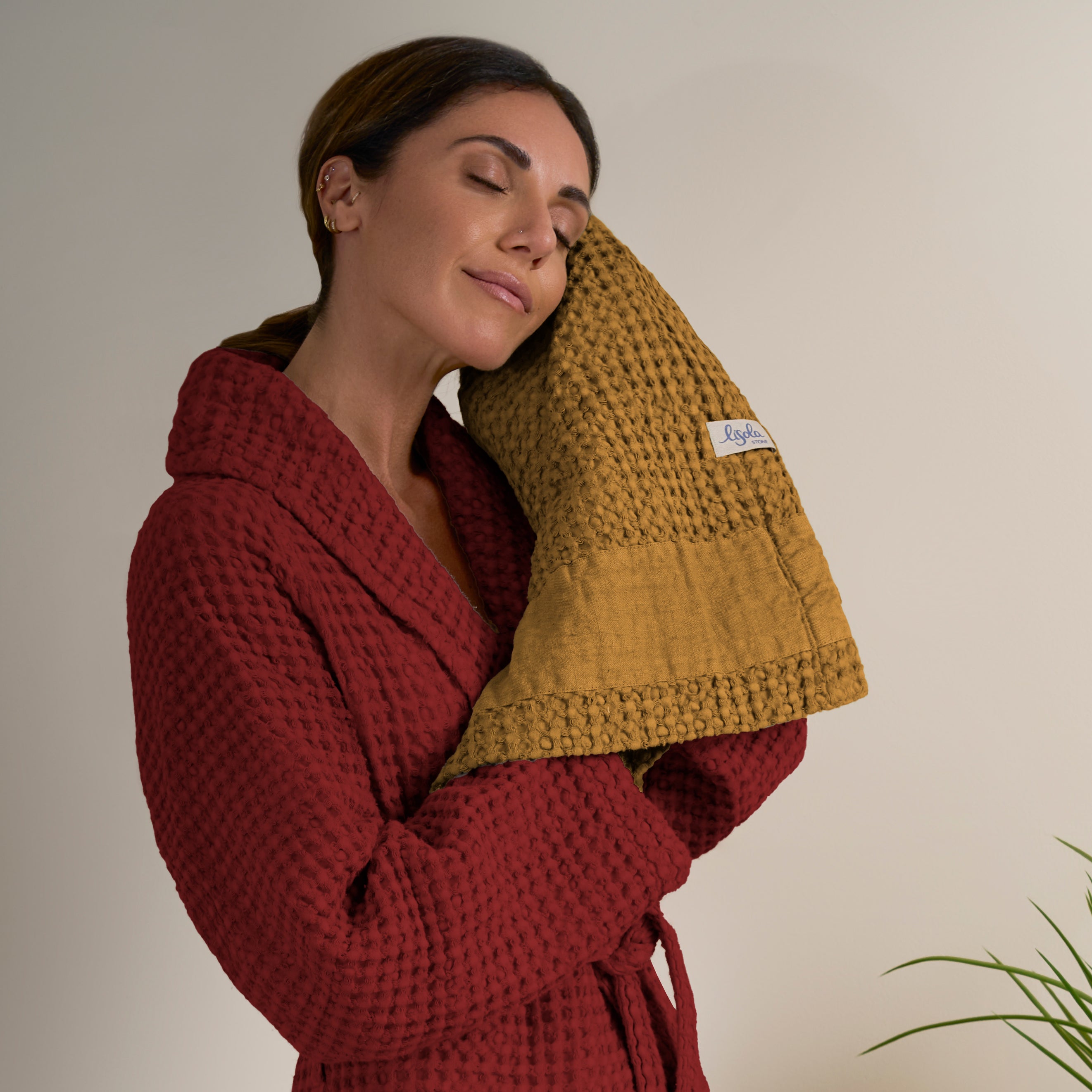 Accappatoio Scialle Nido d'Ape in puro Cotone - Jaspy