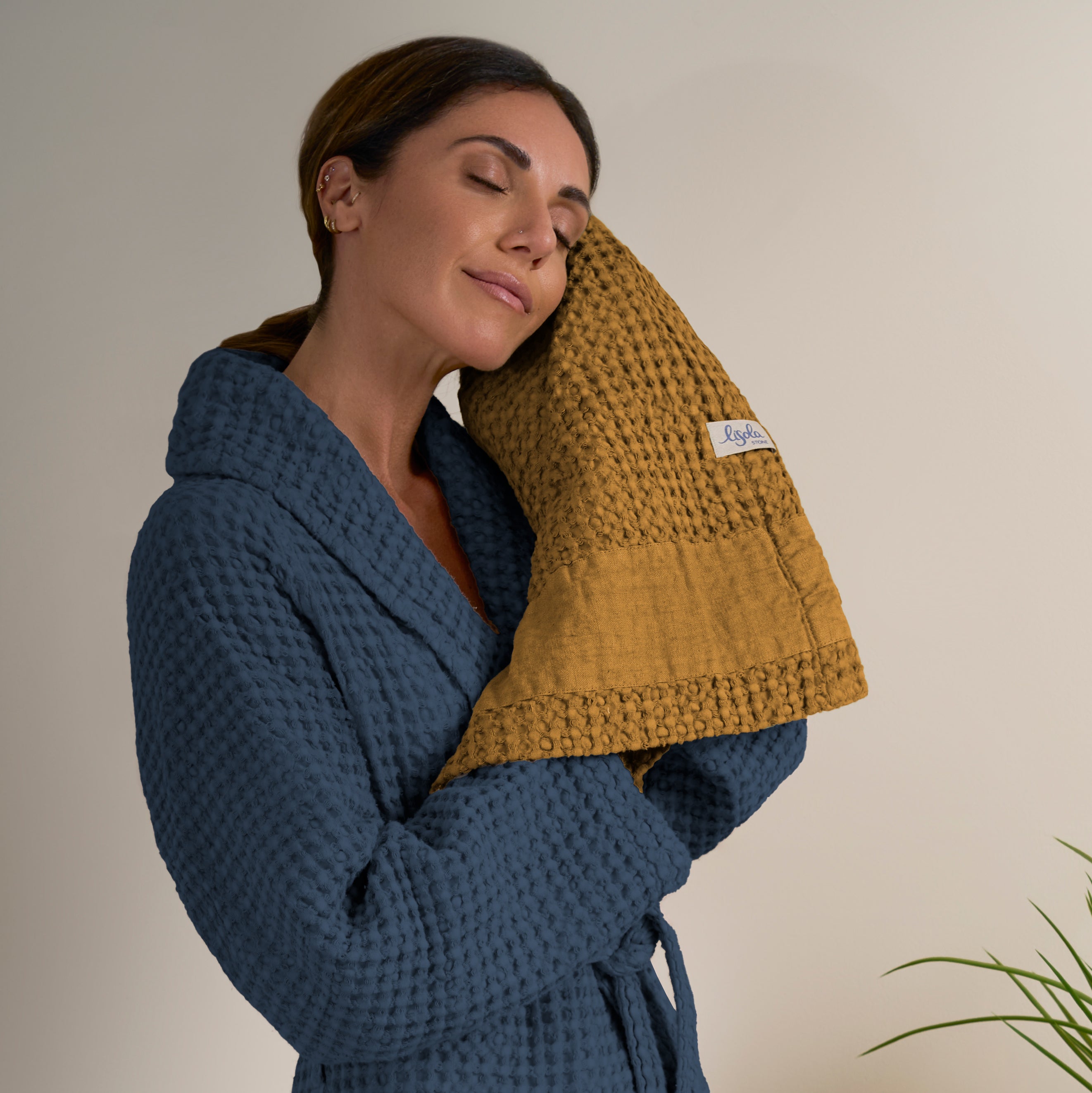 Accappatoio Scialle Nido d'Ape in puro Cotone - Jaspy