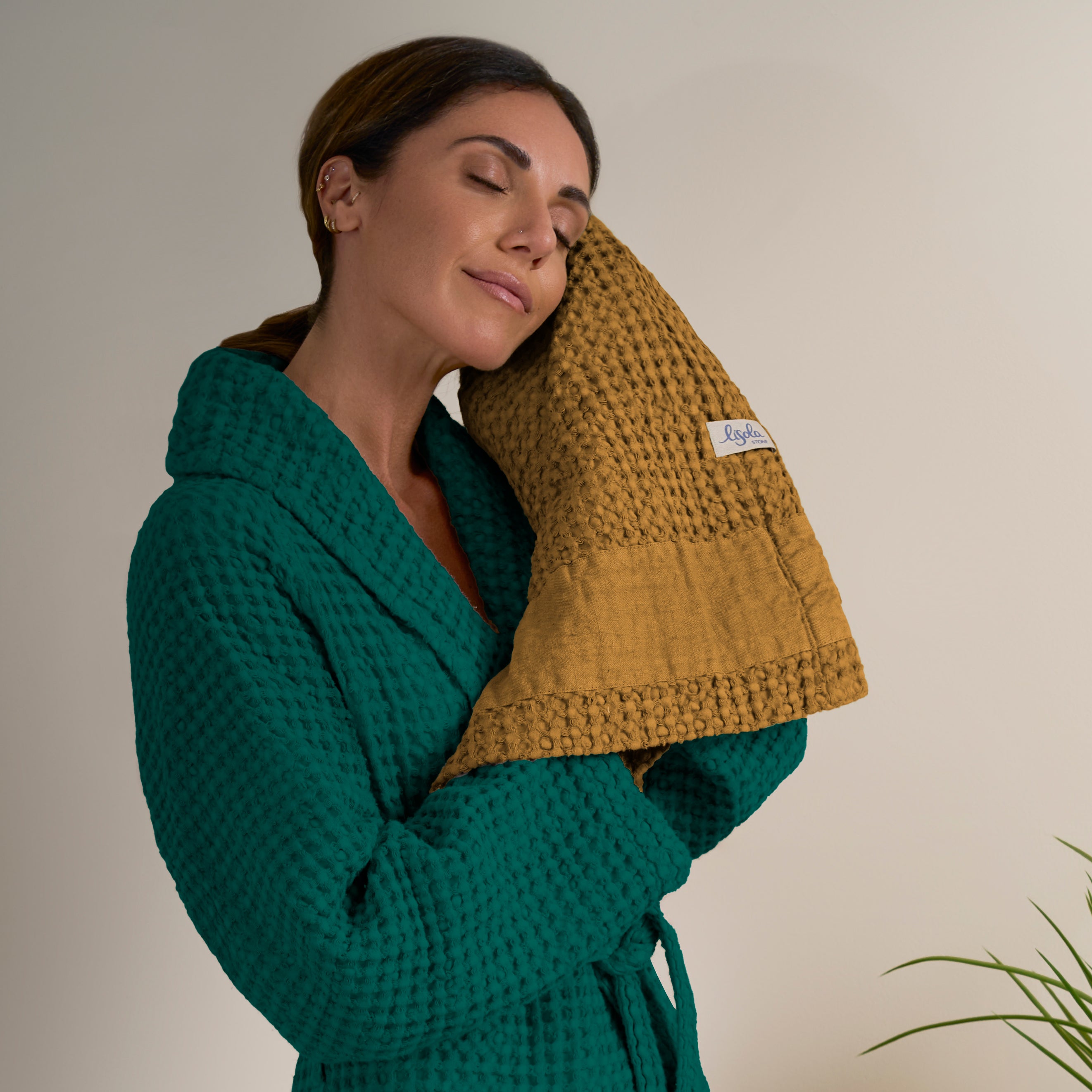 Accappatoio Scialle Nido d'Ape in puro Cotone - Jaspy