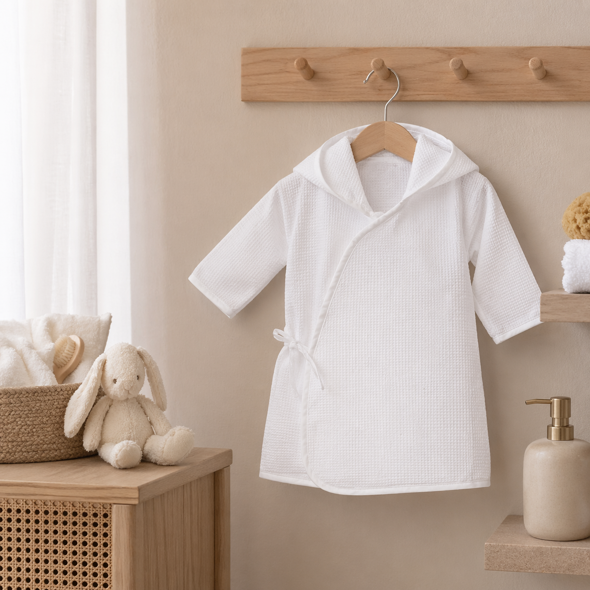 Accappatoio per Bambino in Spugna di Cotone Nido D'Ape - Pulcino