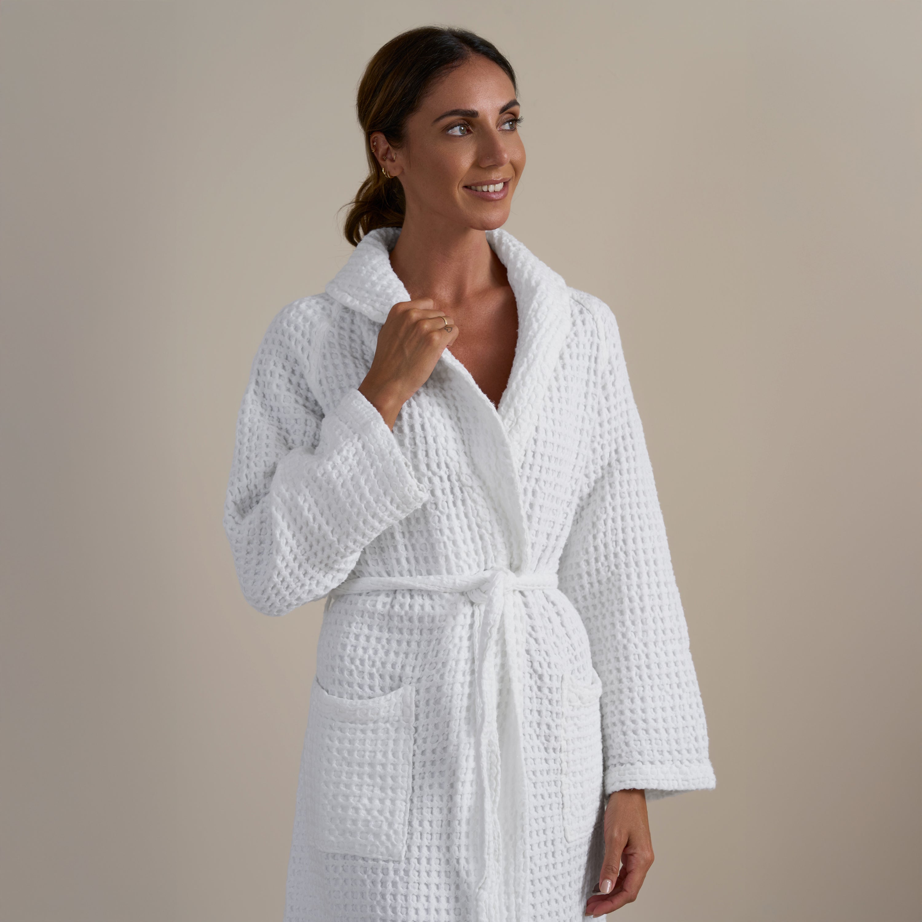 Accappatoio con Cappuccio Nido d'Ape in Puro Cotone - Jaspy