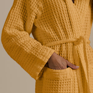 Accappatoio con Cappuccio Nido d'Ape in Puro Cotone - Jaspy