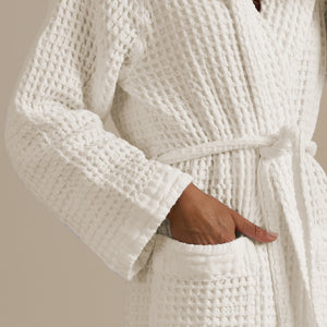 Accappatoio con Cappuccio Nido d'Ape in Puro Cotone - Jaspy