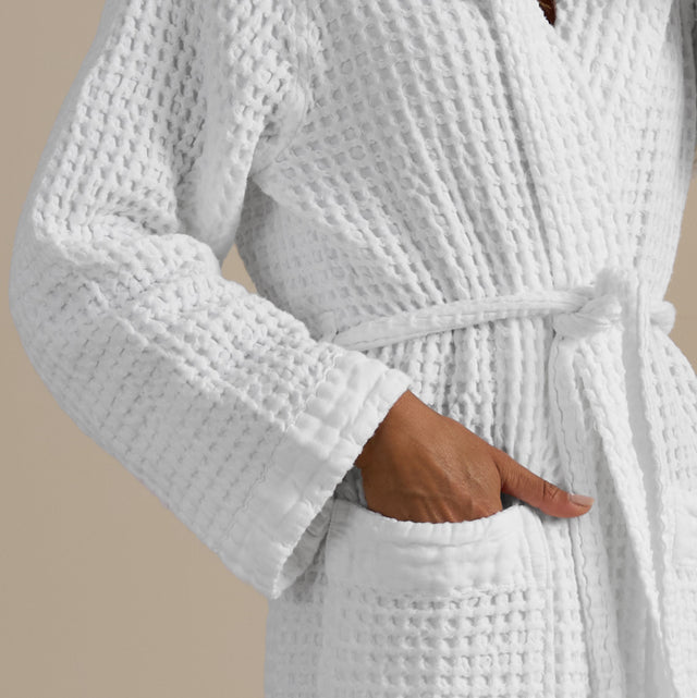 Accappatoio con Cappuccio Nido d'Ape in Puro Cotone - Jaspy