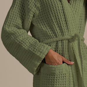 Accappatoio con Cappuccio Nido d'Ape in Puro Cotone - Jaspy