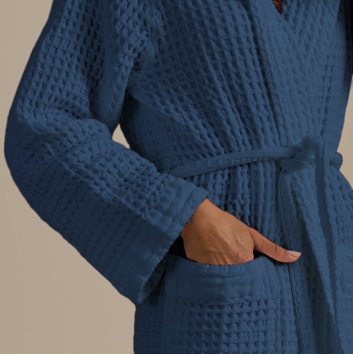 Accappatoio con Cappuccio Nido d'Ape in Puro Cotone - Jaspy