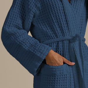 Accappatoio con Cappuccio Nido d'Ape in Puro Cotone - Jaspy