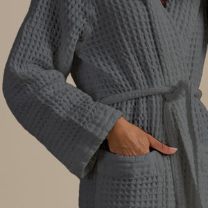 Accappatoio con Cappuccio Nido d'Ape in Puro Cotone - Jaspy