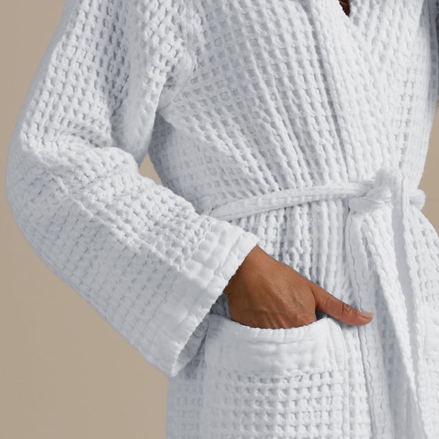 Accappatoio con Cappuccio Nido d'Ape in Puro Cotone - Jaspy