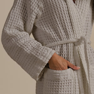 Accappatoio con Cappuccio Nido d'Ape in Puro Cotone - Jaspy