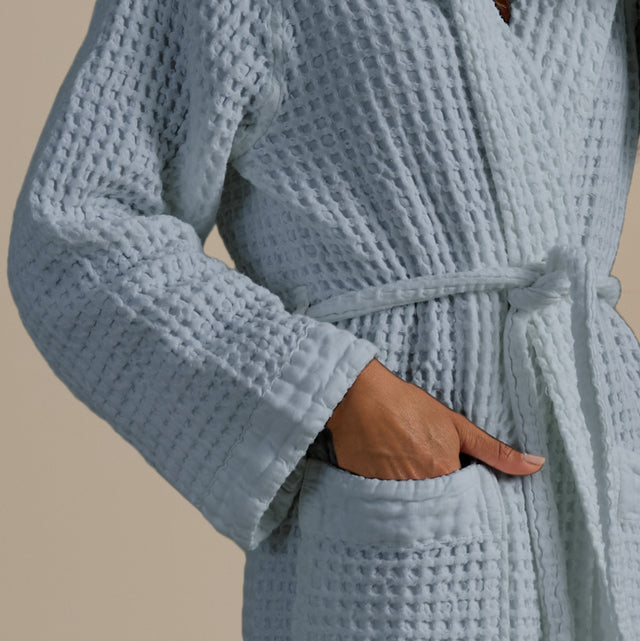 Accappatoio con Cappuccio Nido d'Ape in Puro Cotone - Jaspy