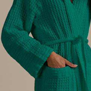 Accappatoio con Cappuccio Nido d'Ape in Puro Cotone - Jaspy