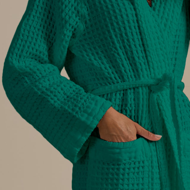 Accappatoio con Cappuccio Nido d'Ape in Puro Cotone - Jaspy