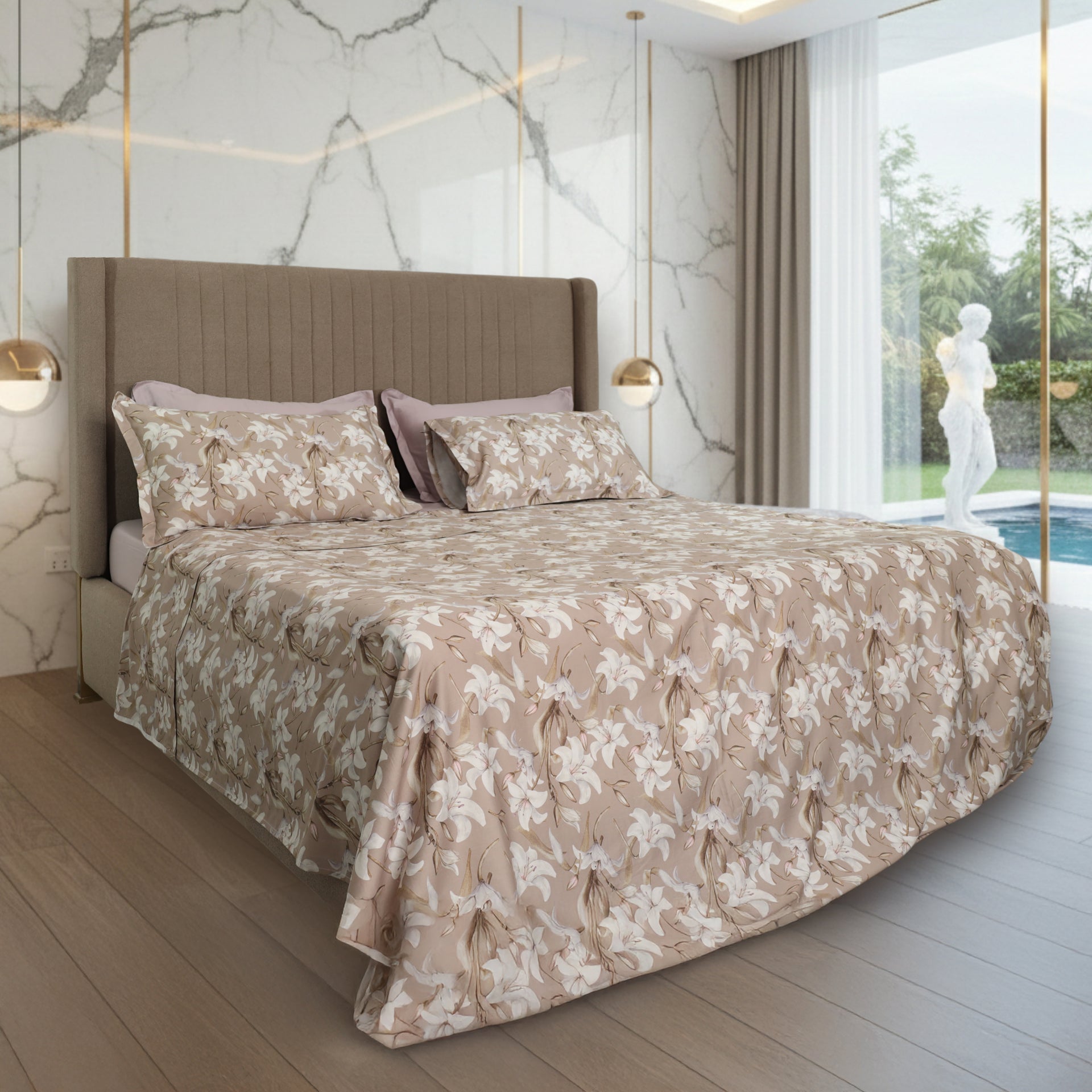 Eikei Set Biancheria Da Letto In Cotone Egiziano 400 Fili, Rasatello Morbido, Colore Ardesia, Misura Super King - 2