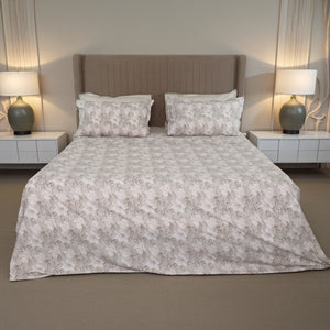 Completo Lenzuola Copriletto in Percalle di Cotone Egiziano con Stampa Floreale - Alba