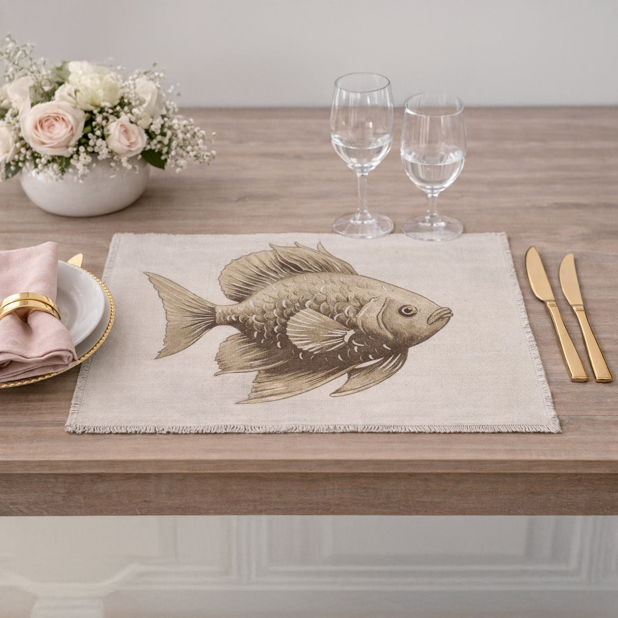 Americano in Puro Cotone Fantasia Corallo - Santorin