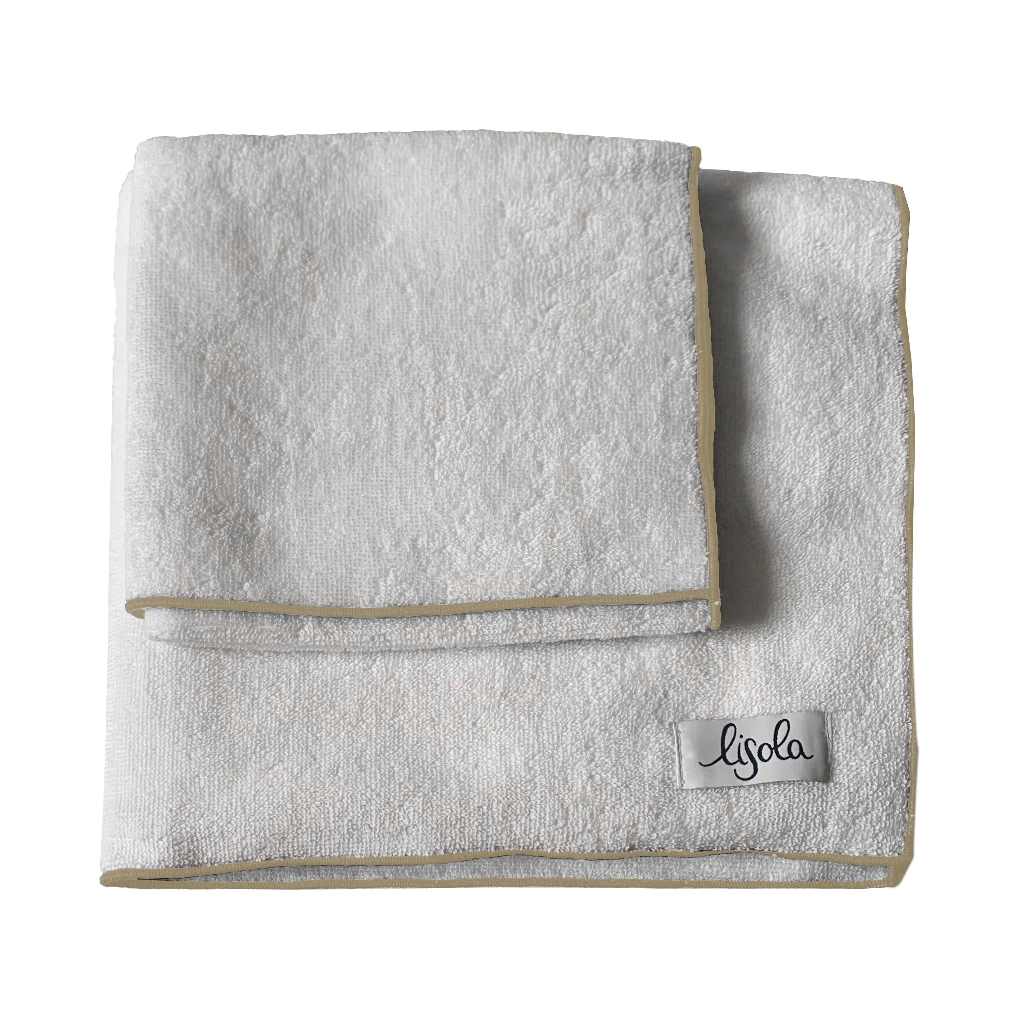 Coppia di Asciugamani in Spugna di Cotone con finiture Overlock - Reunus