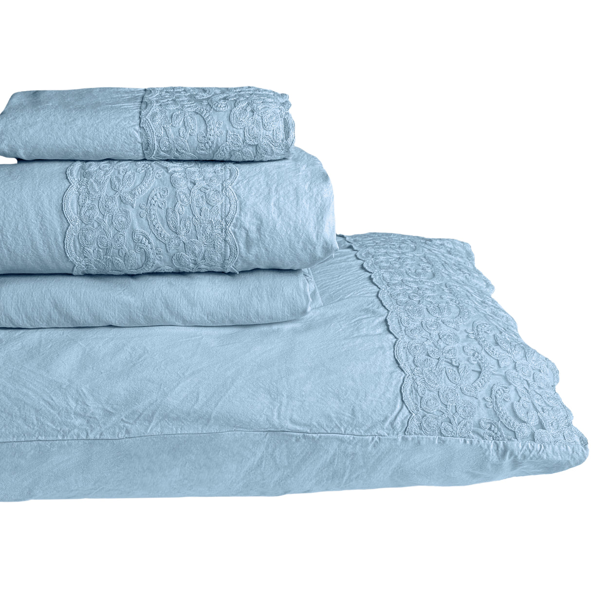 Completo Copripiumino 100% Puro Cotone StoneWashed - Bristol