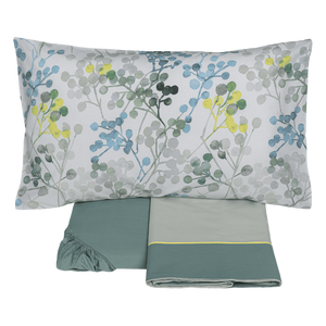 Completo Lenzuola in Flanella Di Cotone Stampata - Bacche