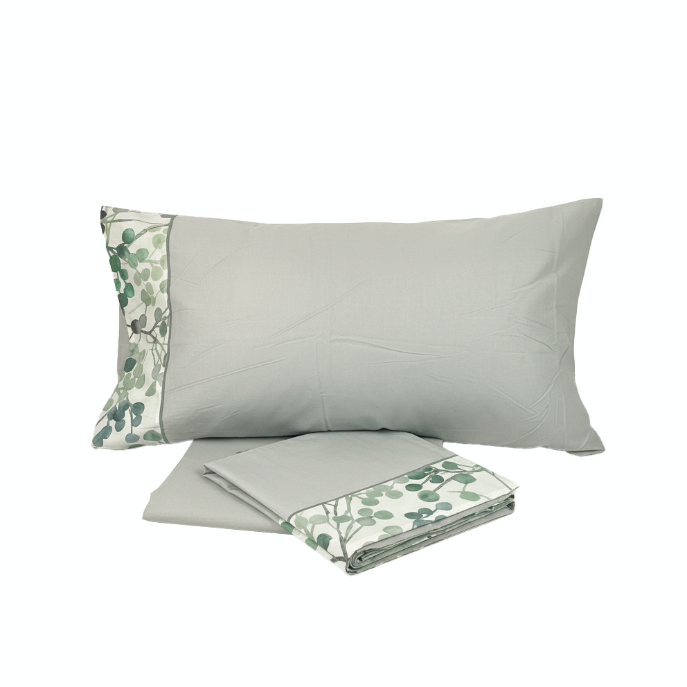 Completo Lenzuola in Flanella Di Cotone Stampata - Bacche