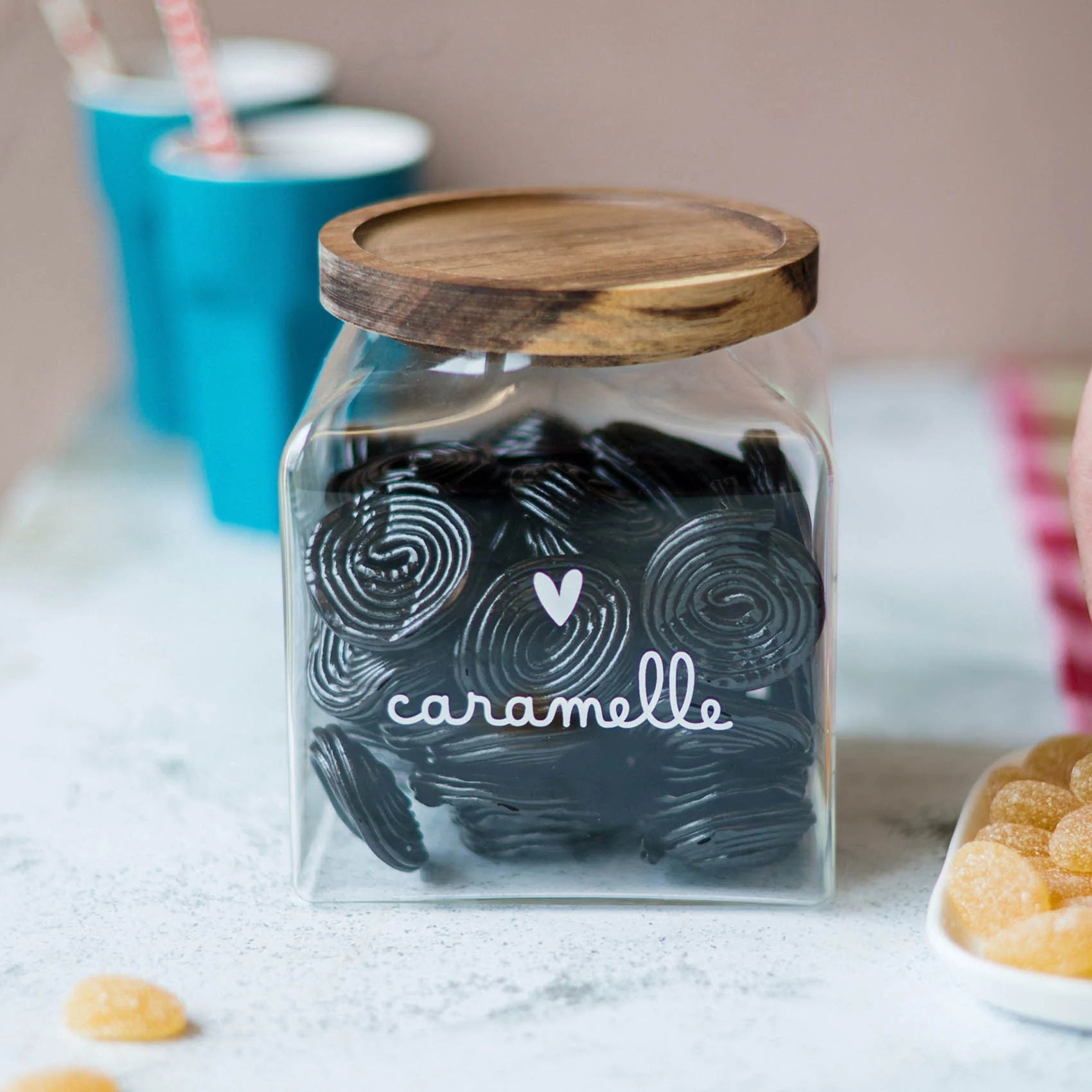 Barattolo in Vetro Borosilicato Serigrafato - Caramelle Cuore