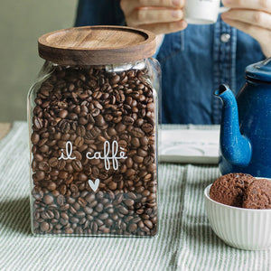 Barattolo in Vetro Borosilicato Serigrafato - Il Caffè Cuore