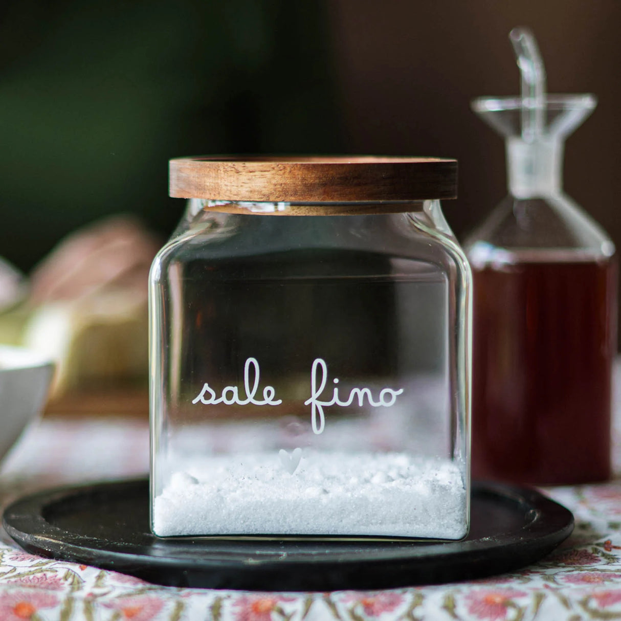 Barattolo in Vetro Borosilicato Serigrafato - Sale Fino Cuore