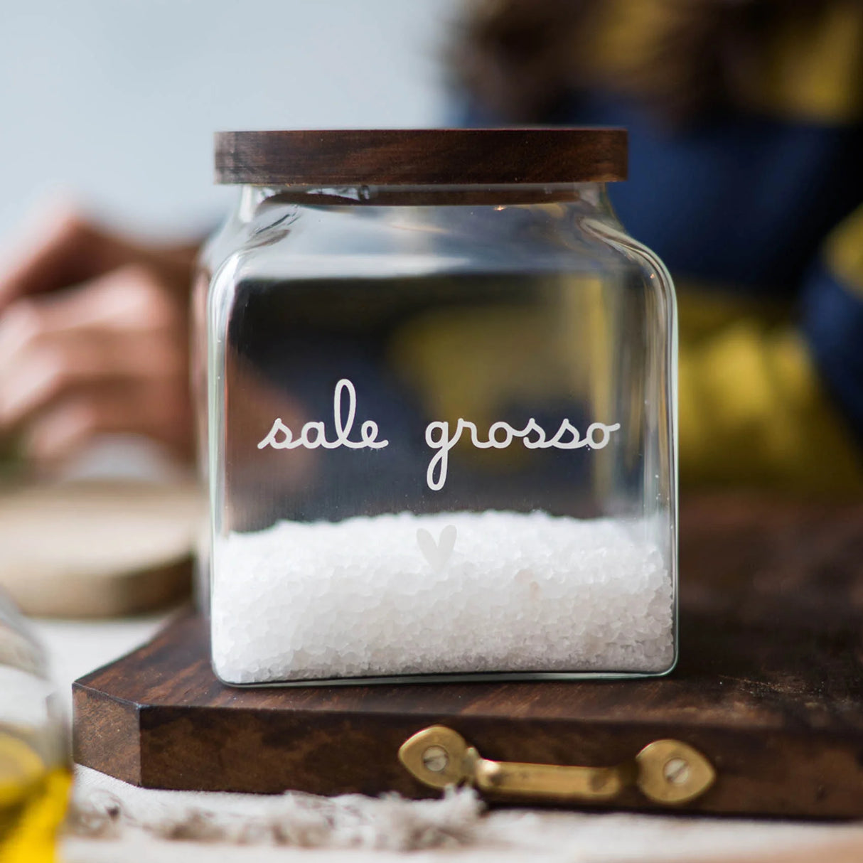 Barattolo in Vetro Borosilicato Serigrafato - Sale Grosso Cuore