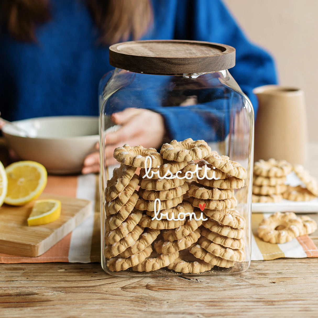 Barattolo in Vetro Borosilicato Serigrafato - Biscotti Buoni Cuore