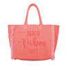Borsa Mare o Trousse in Puro Cotone con Frangette - Beach Vibes