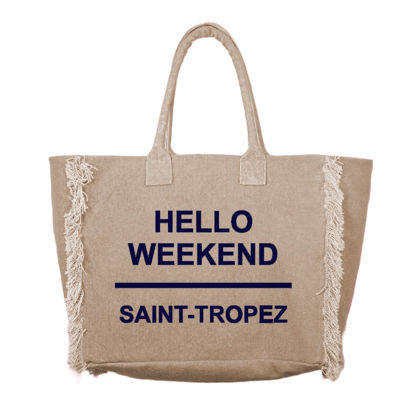 Borsa Mare o Trusse in Puro Cotone Tinta Unita - Hello Weekend