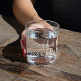 Set 6 Bicchieri in Vetro Temperato Serigrafati - Ricordati di Essere Felice 