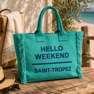Borsa Mare o Trusse in Puro Cotone Tinta Unita - Hello Weekend