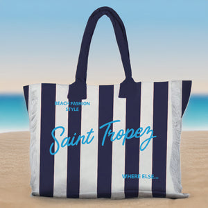Borsa Mare o Trousse in Puro Cotone Rigata - Rayure