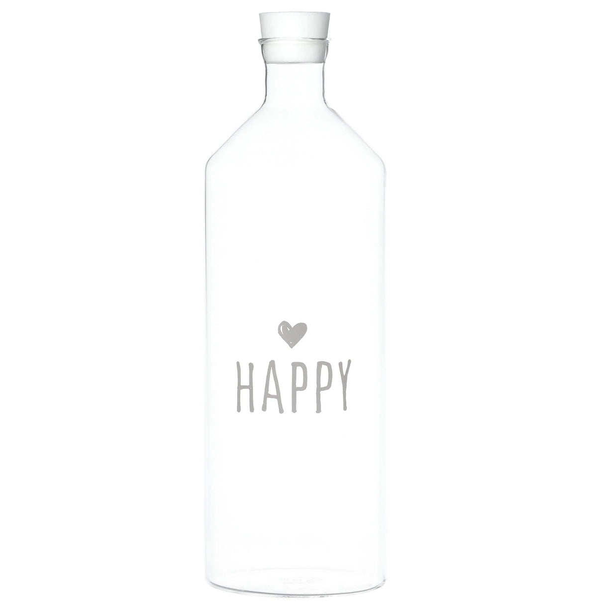 Bottiglia in Vetro Borosilicato Serigrafata - Happy