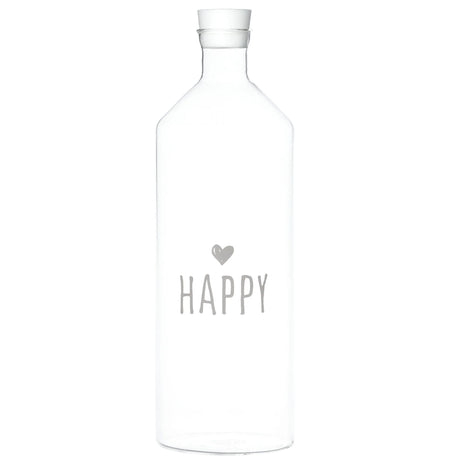 Bottiglia in Vetro Borosilicato Serigrafata - Happy