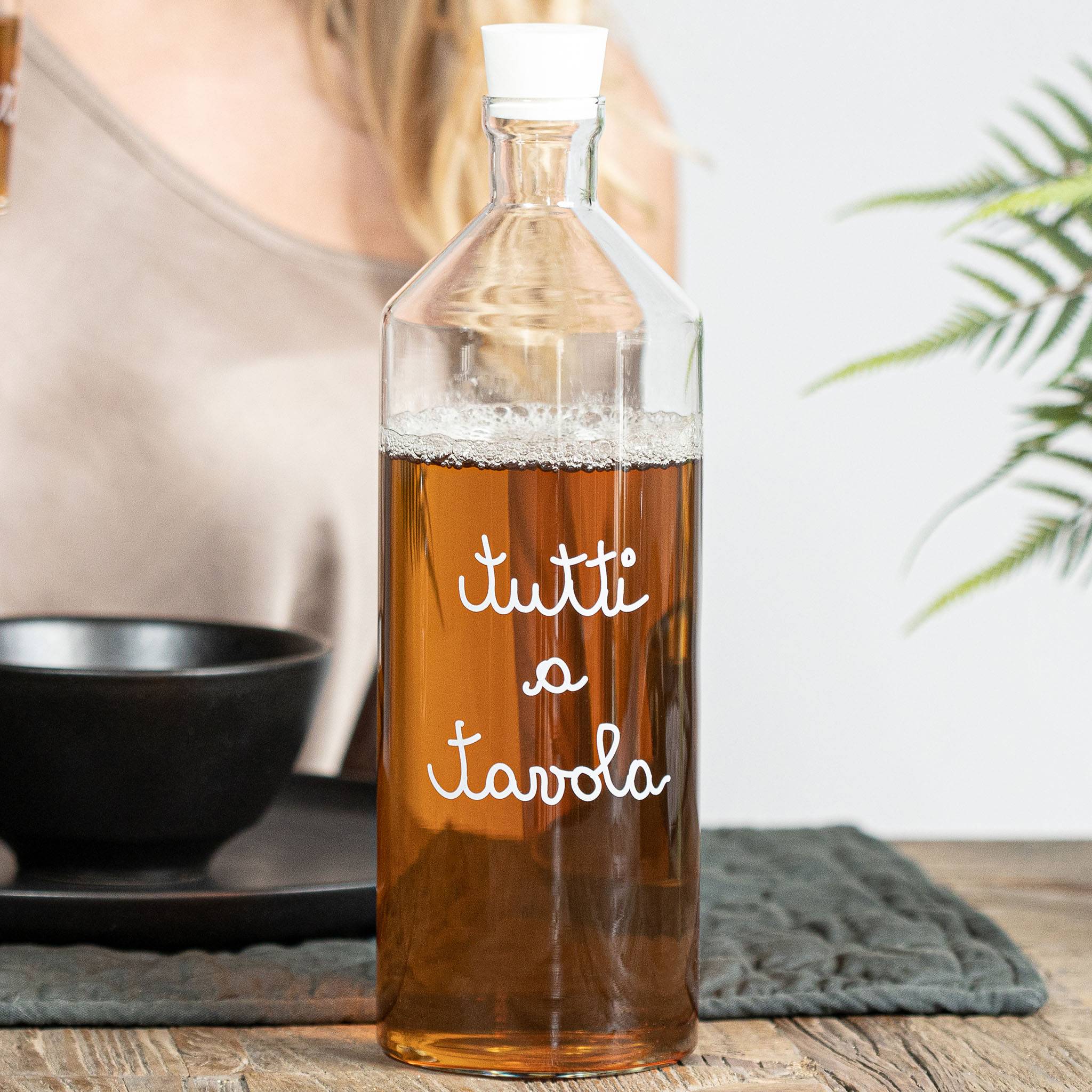 Bottiglia in Vetro Borosilicato Serigrafata - Tutti a Tavola