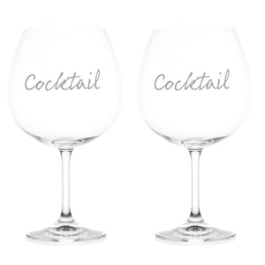 Set 2 Calici da Cocktail in Vetro Serigrafati - Cocktail