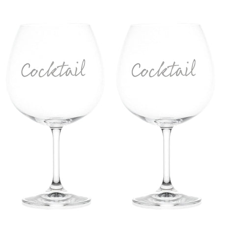 Set 2 Calici da Cocktail in Vetro Serigrafati - Cocktail